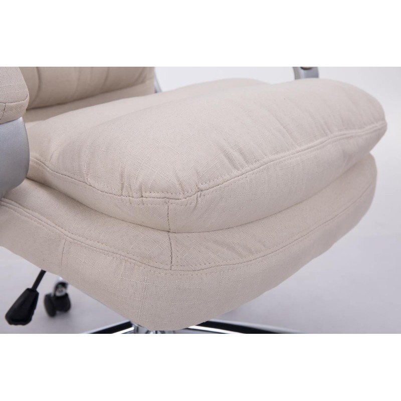 Silla de oficina BIG Vancouver de tela color crema