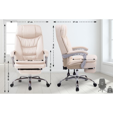 Silla de oficina Troy XL color crema