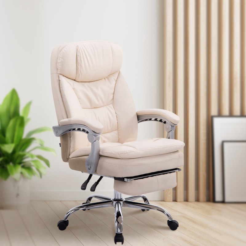 Silla de oficina Troy XL color crema