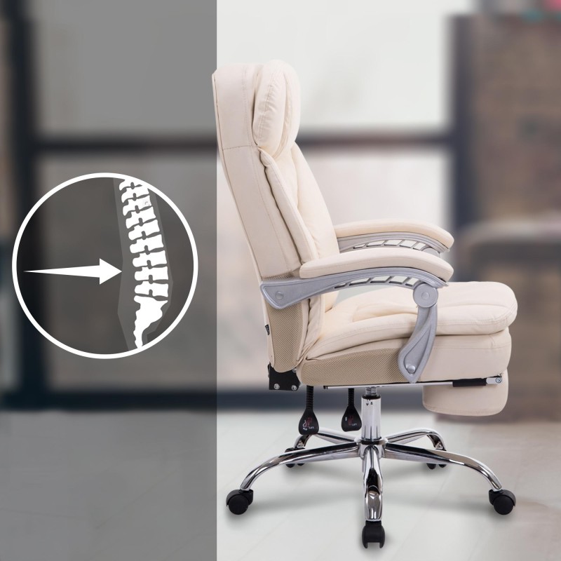 Silla de oficina Troy XL color crema