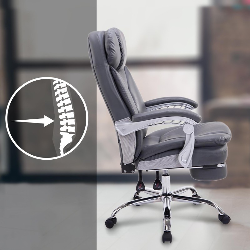 Silla de oficina Troy XL en gris