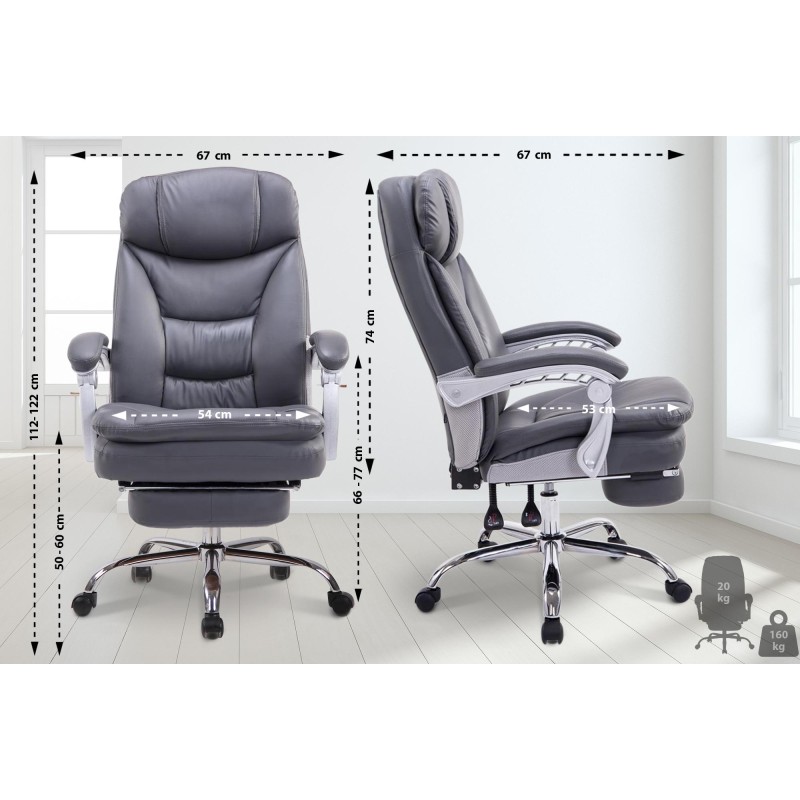 Silla de oficina Troy XL en gris