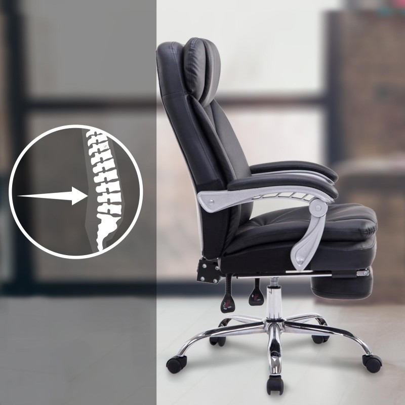 Silla de oficina Troy XL negra