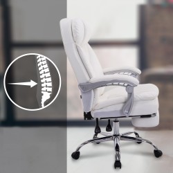 Silla de oficina blanca Troy XL