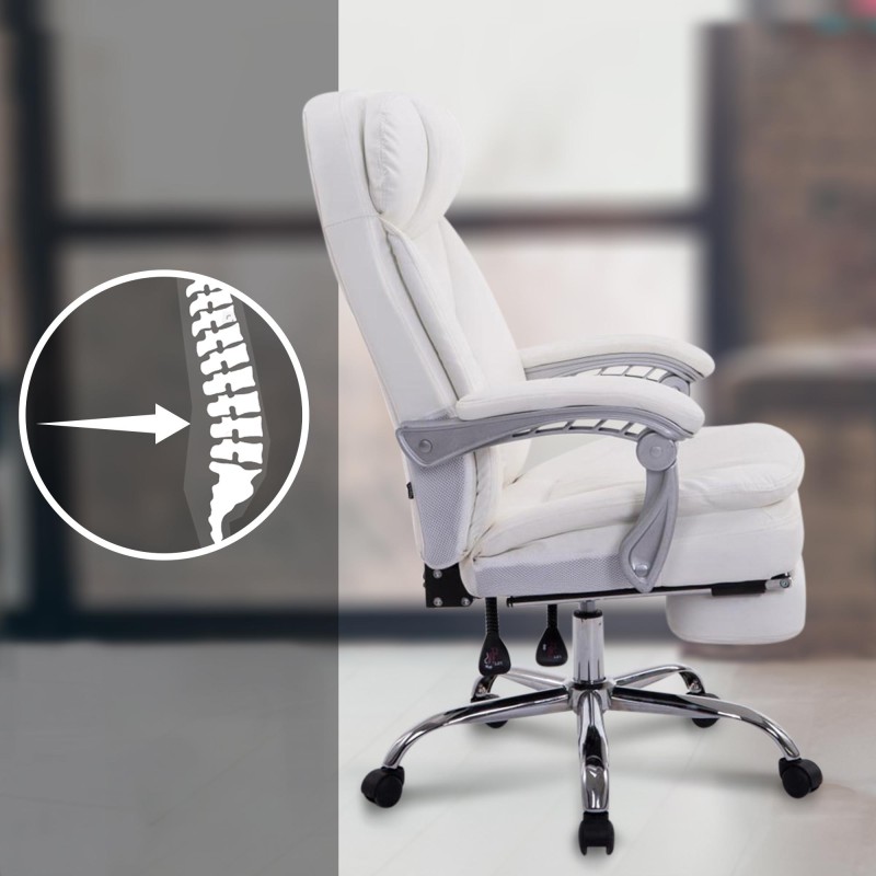 Silla de oficina blanca Troy XL