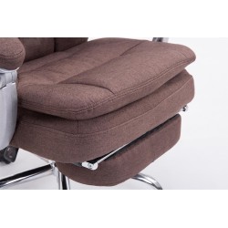 Silla de oficina Troy XL en tela marrón