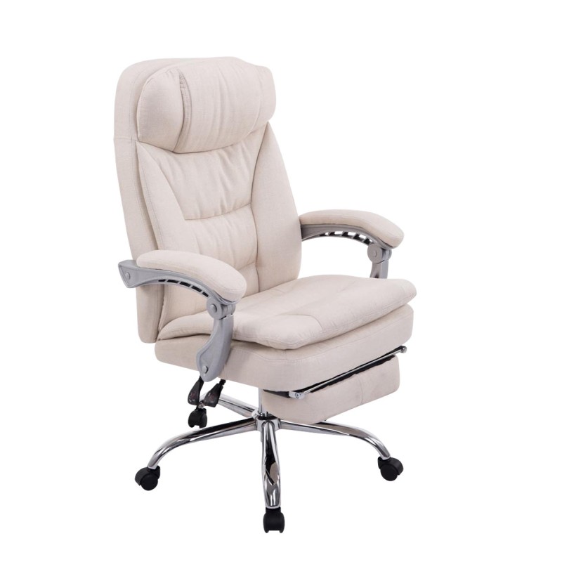 Silla de oficina Troy XL en tela color crema