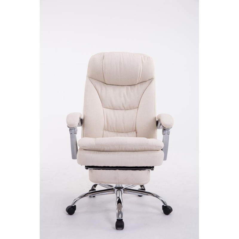 Silla de oficina Troy XL en tela color crema