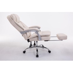 Silla de oficina Troy XL en tela color crema