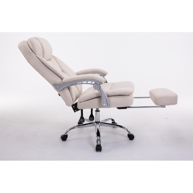 Silla de oficina Troy XL en tela color crema