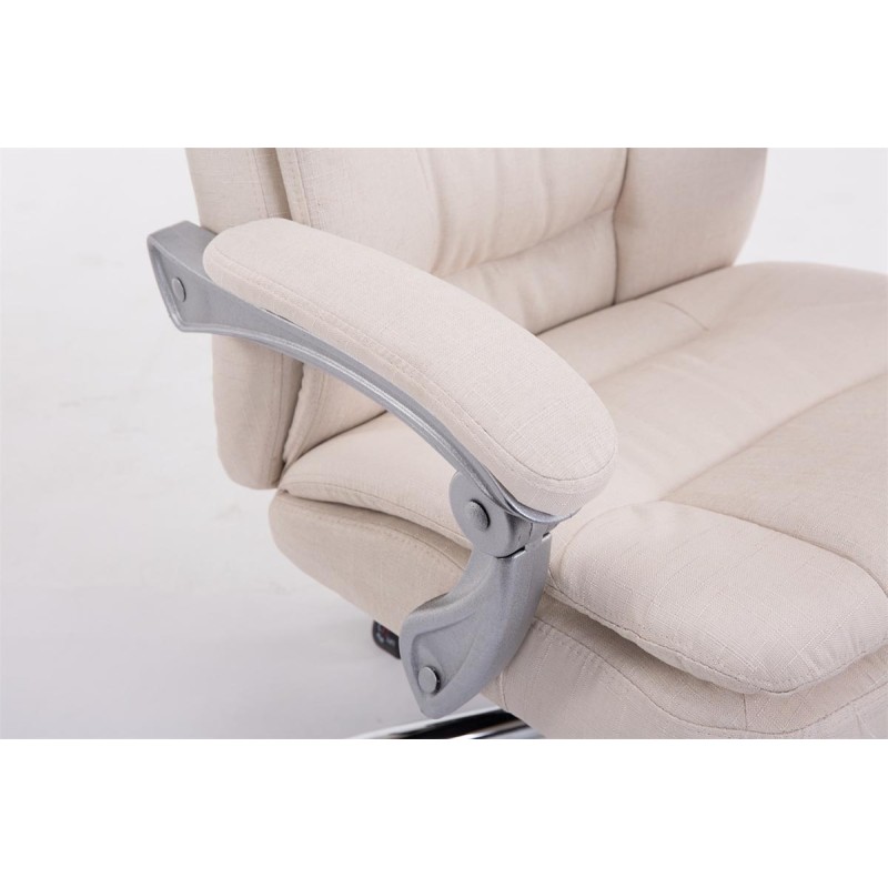 Silla de oficina Troy XL en tela color crema
