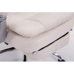 Silla de oficina Troy XL en tela color crema