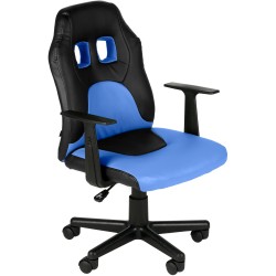 Divertida silla de escritorio infantil negra/azul