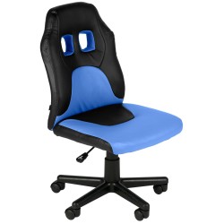 Divertida silla de escritorio infantil negra/azul