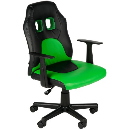 Silla de escritorio infantil divertida negra/verde