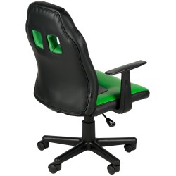 Silla de escritorio infantil divertida negra/verde