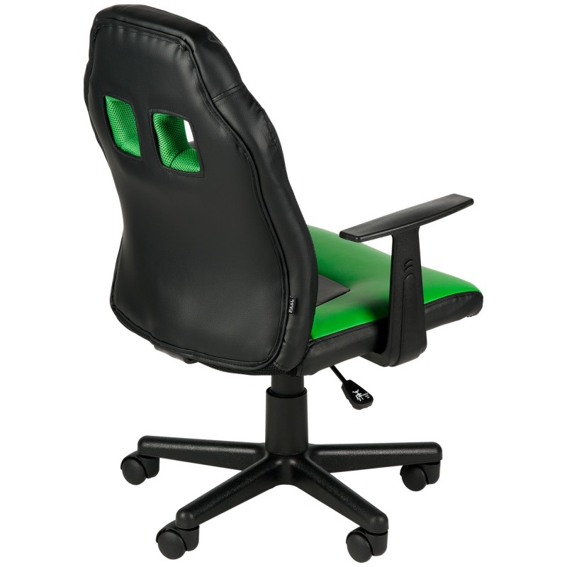 Silla de escritorio infantil divertida negra/verde