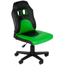 Silla de escritorio infantil divertida negra/verde