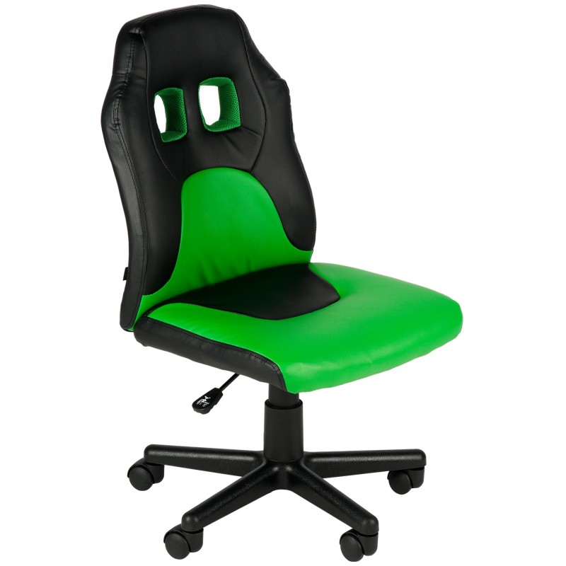 Silla de escritorio infantil divertida negra/verde