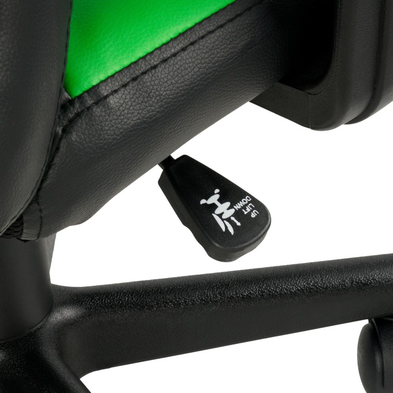 Silla de escritorio infantil divertida negra/verde