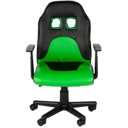 Silla de escritorio infantil divertida negra/verde