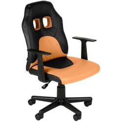Silla de escritorio infantil divertida en color negro/naranja