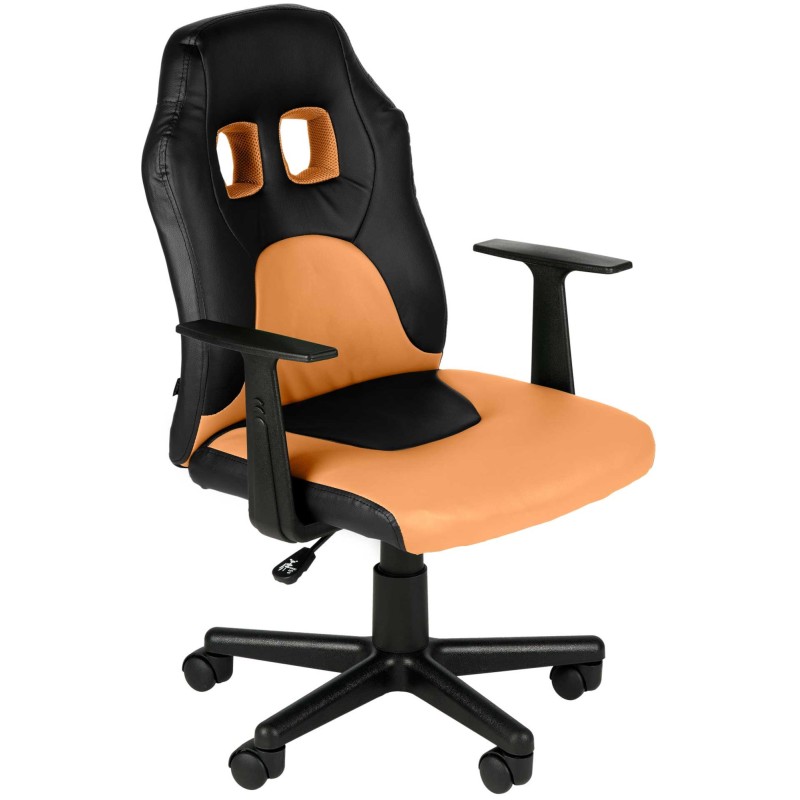 Silla de escritorio infantil divertida en color negro/naranja