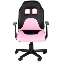 Divertida silla de escritorio infantil negra/rosa