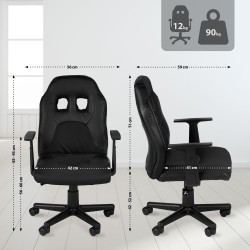 Silla de escritorio infantil divertida color negro/negro