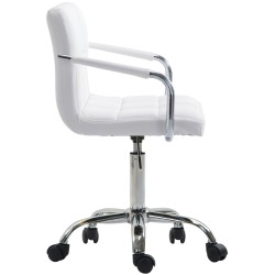 Silla de oficina Lucy V2 en piel sintética blanca