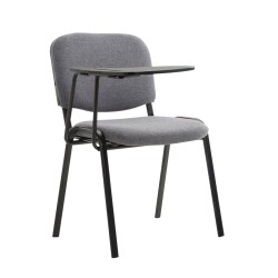 Silla Ken con mesa plegable en tela gris