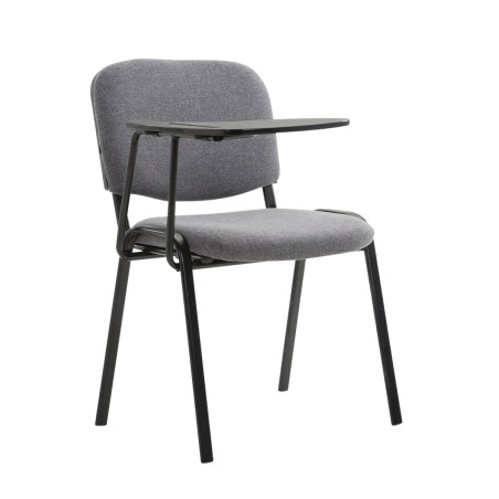 Silla Ken con mesa plegable en tela gris