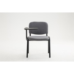 Silla Ken con mesa plegable en tela gris