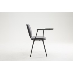 Silla Ken con mesa plegable en tela gris