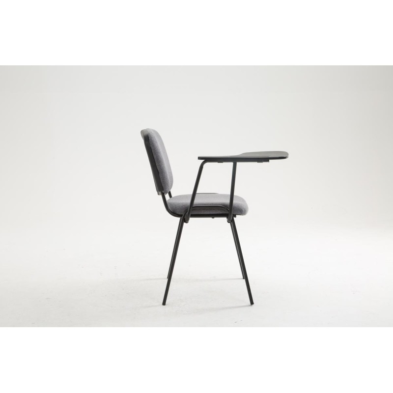 Silla Ken con mesa plegable en tela gris