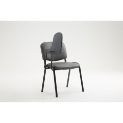 Silla Ken con mesa plegable, polipiel gris