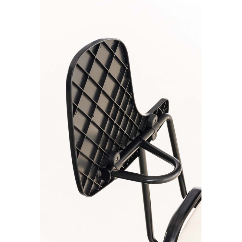 Silla Ken con mesa plegable en polipiel color crema