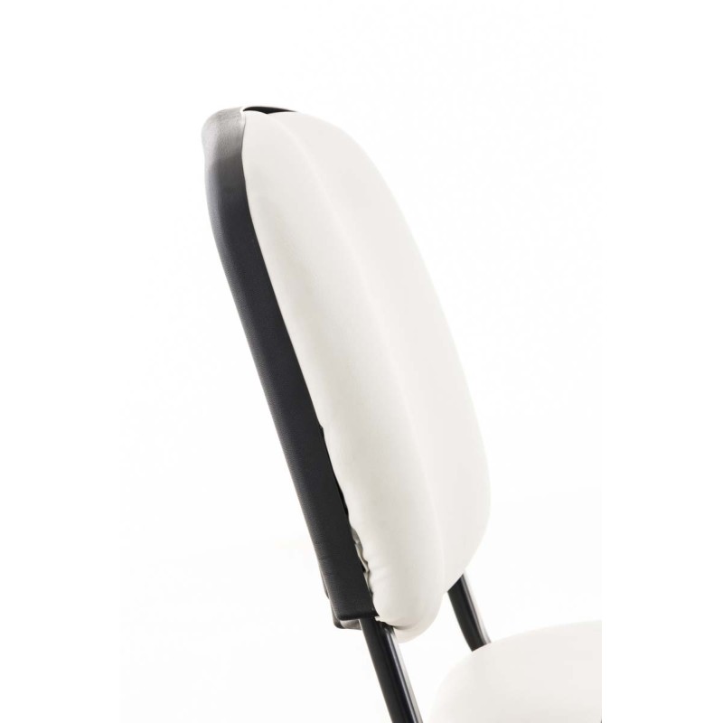 Silla Ken con mesa plegable en piel sintética blanca