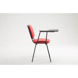 Silla Ken con mesa plegable, piel sintética roja