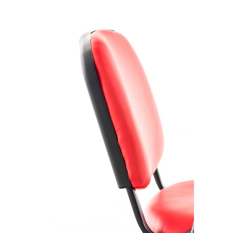 Silla Ken con mesa plegable, piel sintética roja