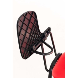 Silla Ken con mesa plegable, piel sintética roja