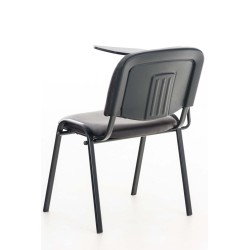 Silla Ken con mesa plegable, piel sintética marrón