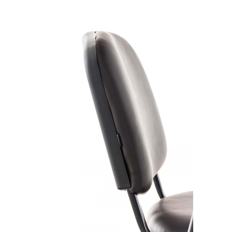 Silla Ken con mesa plegable, piel sintética marrón