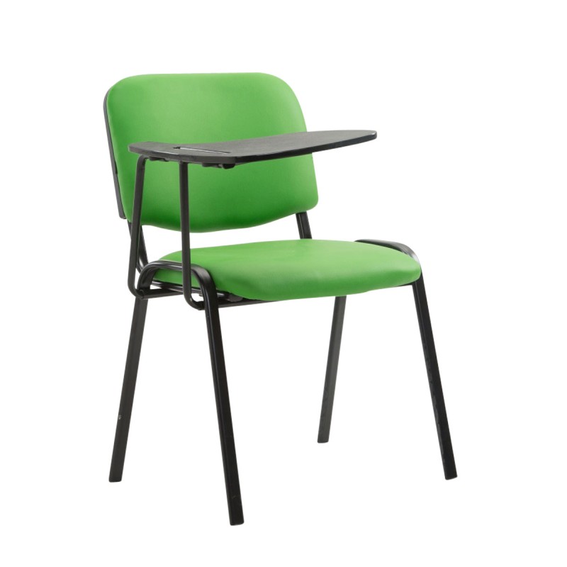 Silla Ken con mesa plegable en polipiel verde