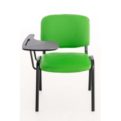 Silla Ken con mesa plegable en polipiel verde