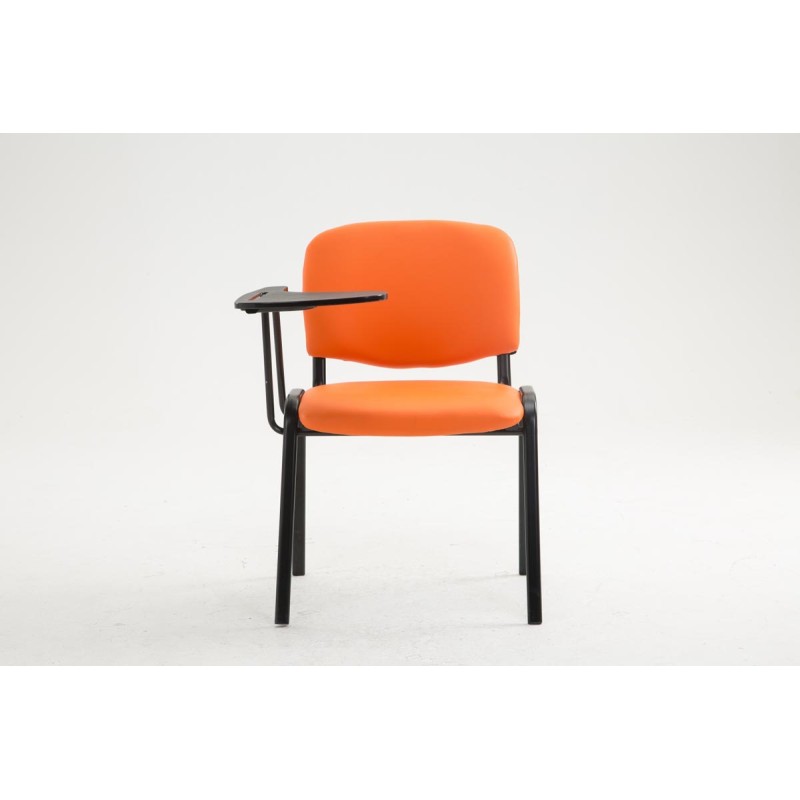 Silla Ken con mesa plegable, polipiel naranja