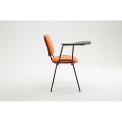 Silla Ken con mesa plegable, polipiel naranja