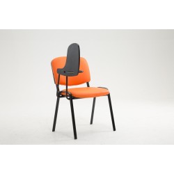 Silla Ken con mesa plegable, polipiel naranja