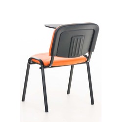 Silla Ken con mesa plegable, polipiel naranja
