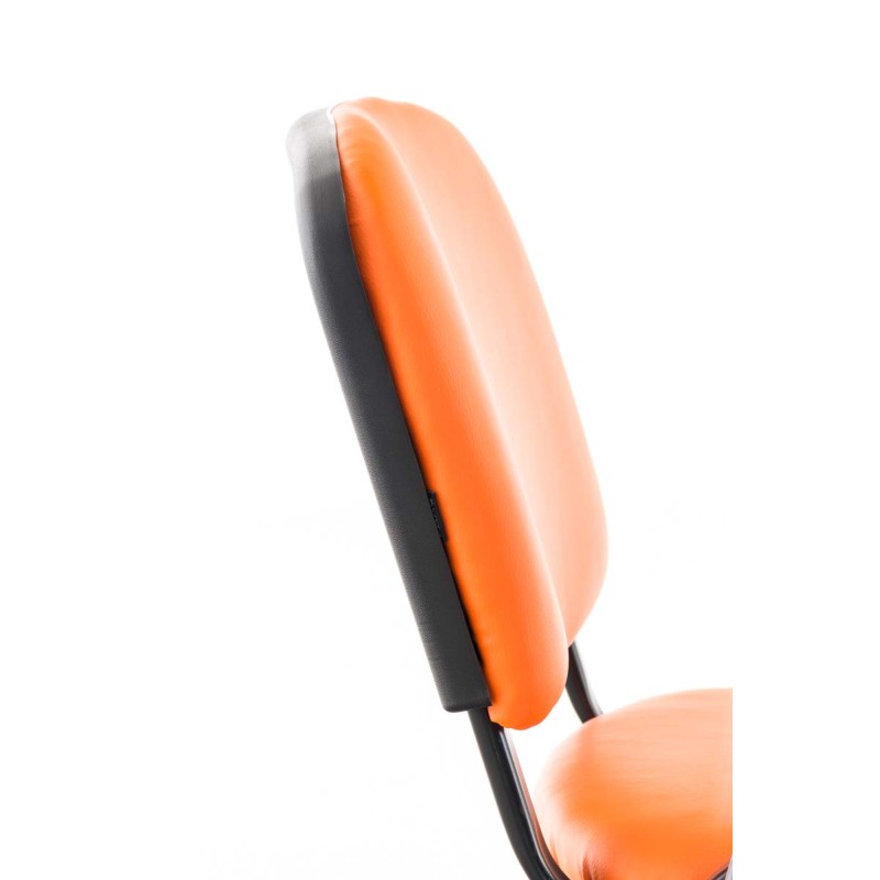 Silla Ken con mesa plegable, polipiel naranja